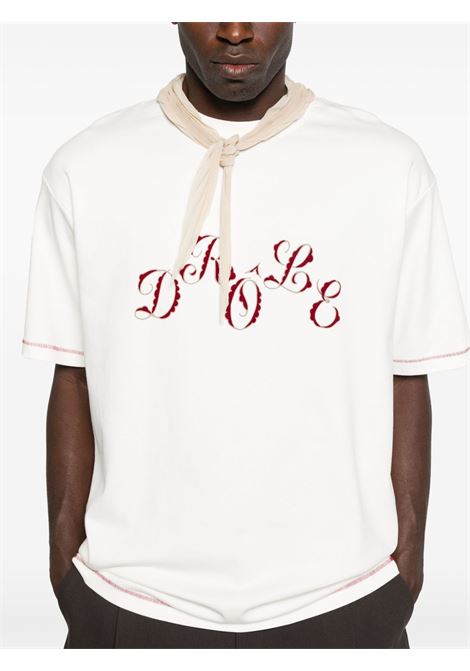 T-shirt in cotone in bianco Drole de monsieur - uomo DROLE DE MONSIEUR | TS264CO002OW